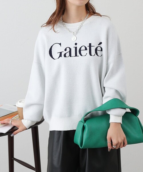 COLONY 2139（コロニートゥーワンスリーナイン）の「ロゴジャガードニットプルオーバー（ニット/セーター・レディース・ホワイト/ホワイトその他1/チャコールグレー・F）」の3枚目の写真