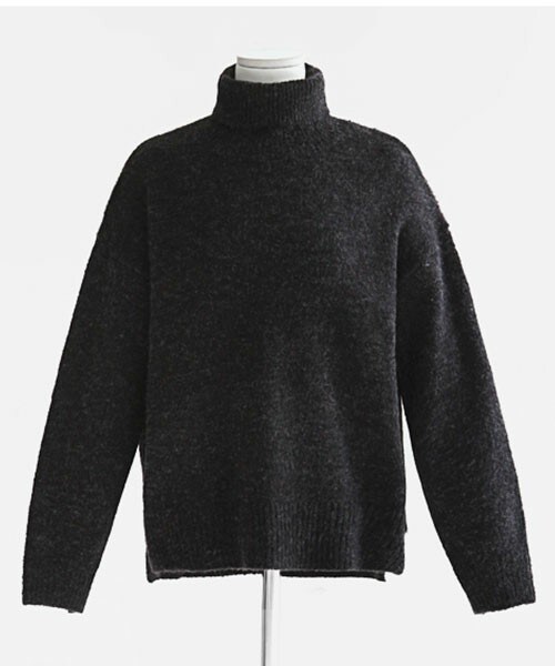 DHOLIC（ディーホリック）の「7colorタートルニットトップス（ニット/セーター・レディース・レッド/オリーブグリーン/ライトベージュ/ベージュ/ブラックグレー/ブラック/グレー・free/ｆree）」の2枚目の写真