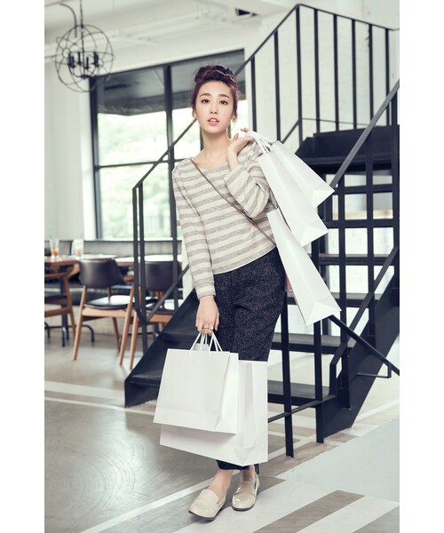 ORENDA（オレンダ）の「混色條紋好搭厚實上衣（トップス・レディース・粉色/藍/灰・F）」の20枚目の写真