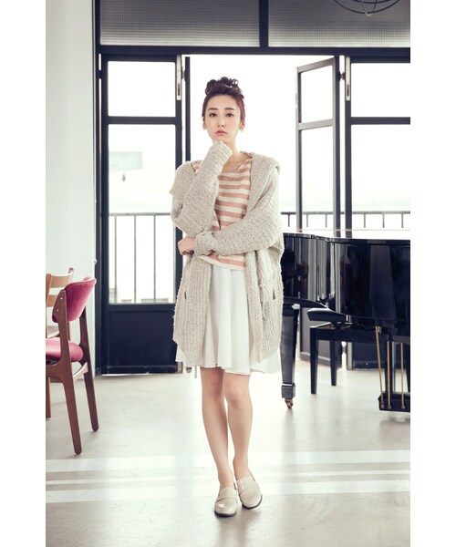 ORENDA（オレンダ）の「混色條紋好搭厚實上衣（トップス・レディース・粉色/藍/灰・F）」の4枚目の写真