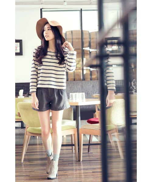 ORENDA（オレンダ）の「混色條紋好搭厚實上衣（トップス・レディース・粉色/藍/灰・F）」の13枚目の写真