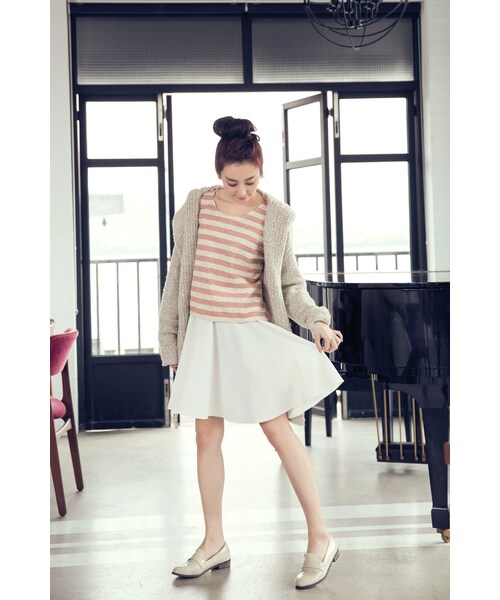 ORENDA（オレンダ）の「混色條紋好搭厚實上衣（トップス・レディース・粉色/藍/灰・F）」の3枚目の写真