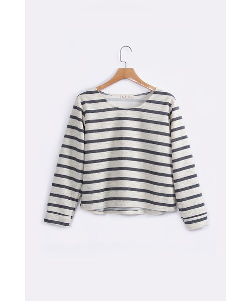 ORENDA（オレンダ）の「混色條紋好搭厚實上衣（トップス・レディース・粉色/藍/灰・F）」の10枚目の写真