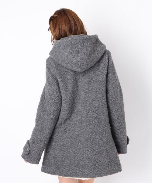 Heather（ヘザー）の「スライバーフードコート（ジャケット/アウター・レディース・ブラック/チャコールグレー・ＦＲＥＥ）」の5枚目の写真