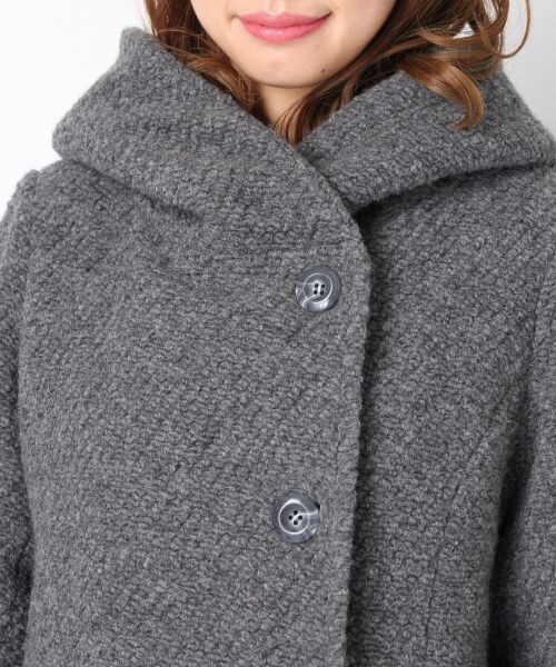 Heather（ヘザー）の「スライバーフードコート（ジャケット/アウター・レディース・ブラック/チャコールグレー・ＦＲＥＥ）」の6枚目の写真