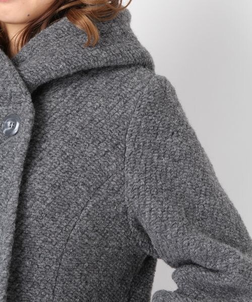 Heather（ヘザー）の「スライバーフードコート（ジャケット/アウター・レディース・ブラック/チャコールグレー・ＦＲＥＥ）」の7枚目の写真