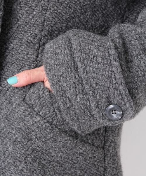 Heather（ヘザー）の「スライバーフードコート（ジャケット/アウター・レディース・ブラック/チャコールグレー・ＦＲＥＥ）」の9枚目の写真