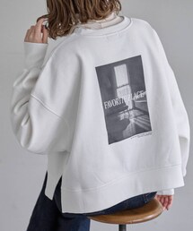 DISCOAT | 裏起毛バックフォトプリントスウエット(Tシャツ/カットソー)