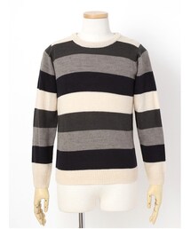 SEVENDAYS=SUNDAY | Men's マルチボーダー クルーネックプルオーバー(トップス)