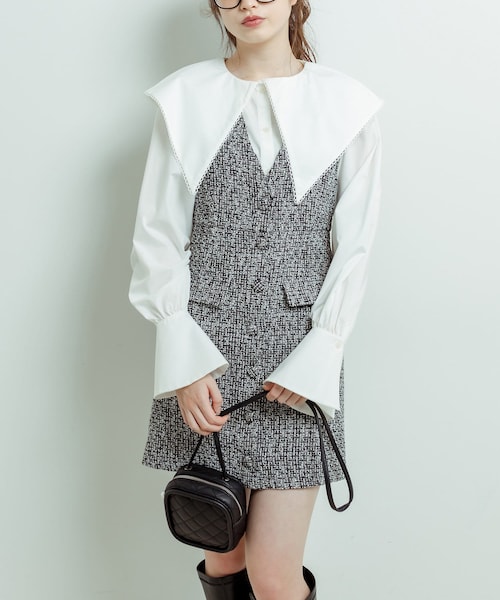 OLIVE des OLIVE（オリーブデオリーブ）の「Vネックジャンスカ（ワンピース・レディース・ラベンダー/スミクロ/ブラック・FREE）」の2枚目の写真