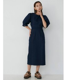 MURUA | ギャザースリーブステッチワンピース(ワンピース)