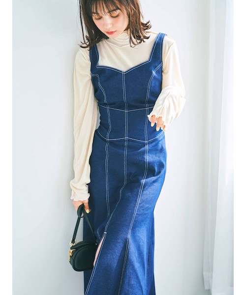 dazzlin（ダズリン）の「ハートネックステッチレイヤードワンピース