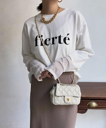 DouDou | 袖シアーフロッキーロゴTEE(Tシャツ/カットソー)