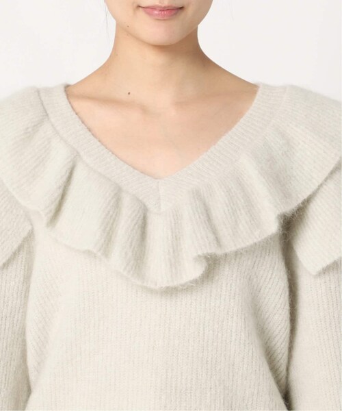 noble ブークレーVネックラッフルニット Noble（ノーブル）の「ブークレーVネックラッフルニット（）」 - WEAR