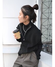Ungrid | ハーフジップルーズニット(ニット/セーター)