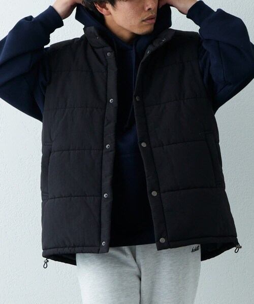 CIAOPANIC TYPY（チャオパニックティピー）の「中綿スタンドネックベスト（ダウンベスト・メンズ・アイボリー/グレージュ/ブラック・M/L）」の3枚目の写真