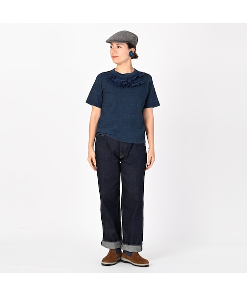45R レースニットのTシャツ インディゴ　サイズ02 45R（フォーティファイブアール）の「デイリーニットソーの45星