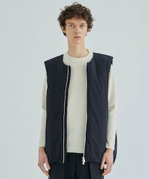 NY TAFFETA COLLARLESS DOWN VEST