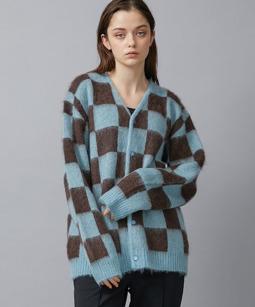 Needles(ニードルス)の「別注Mohair Cardigan(ニット/セーター・レディース・L.BLU・S)」の1枚目の写真