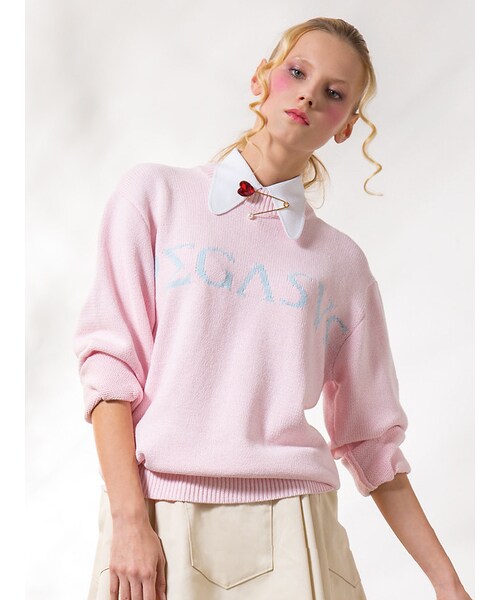 PAMEO POSE（パメオポーズ）の「【2015春新作】PEGASUS KNIT（トップス・レディース・ブラック/ピンク・F）」の4枚目の写真