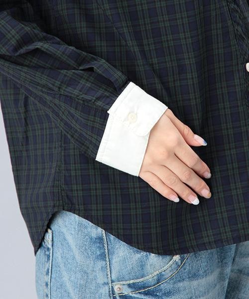 DOUBLE NAME（ダブルネーム）の「【木村ミサちゃん着用】チェック柄クレリックシャツ（トップス・レディース・オフシロ/柄A/柄B・FREE）」の7枚目の写真