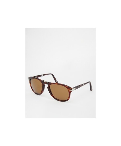 Persol Aviator Keyhole Polarised Foldable Sunglasses - Brown