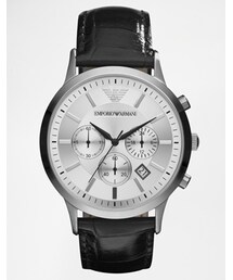 EMPORIO ARMANI | Emporio Armani Renato Leather Strap Chronograph Watch AR2432 - Black(アナログ腕時計)