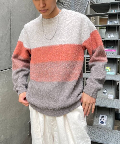 グラデーションモヘアプルオーバー