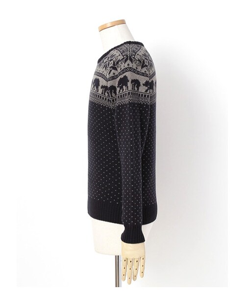 SEVENDAYS=SUNDAY（セブンデイズサンデイ）の「Men's アクリルウール ジャカードプルオーバー SNOW（ニット・セーター・メンズ・グレー/ネイビー・S/M/L）」の4枚目の写真