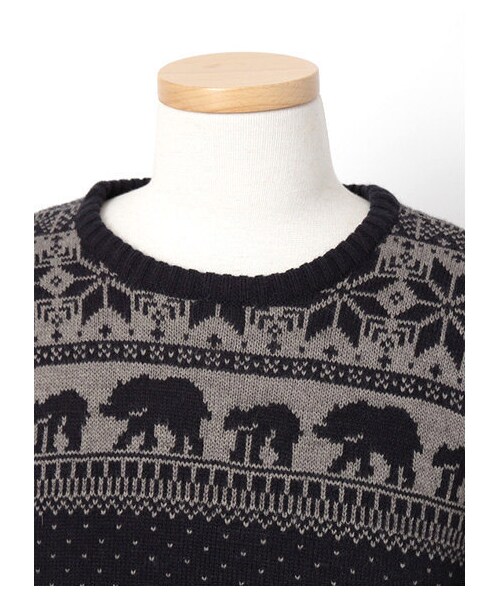 SEVENDAYS=SUNDAY（セブンデイズサンデイ）の「Men's アクリルウール ジャカードプルオーバー SNOW（ニット・セーター・メンズ・グレー/ネイビー・S/M/L）」の6枚目の写真