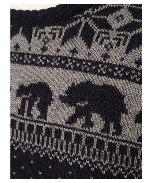 SEVENDAYS=SUNDAY（セブンデイズサンデイ）の「Men's アクリルウール ジャカードプルオーバー SNOW（ニット・セーター・メンズ・グレー/ネイビー・S/M/L）」の8枚目の写真