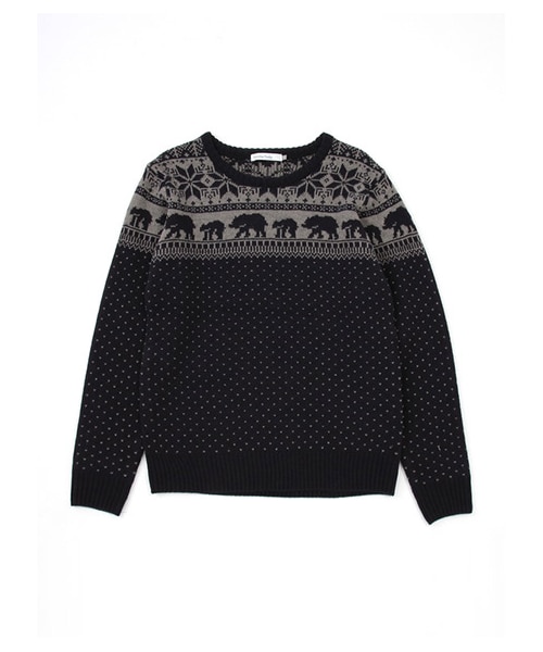 SEVENDAYS=SUNDAY（セブンデイズサンデイ）の「Men's アクリルウール ジャカードプルオーバー SNOW（ニット・セーター・メンズ・グレー/ネイビー・S/M/L）」の3枚目の写真