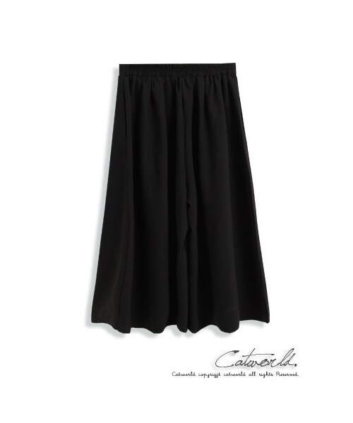 catworld（キャットワールド）の「前單褶八分鬆緊寬褲（その他・レディース・黑・S/M/L/XL）」の3枚目の写真