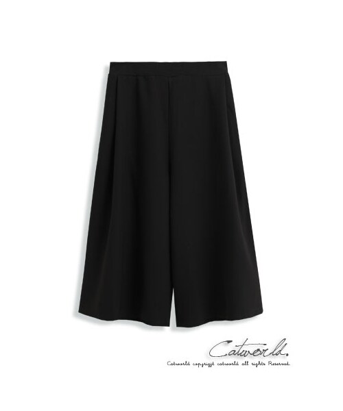 catworld（キャットワールド）の「前單褶八分鬆緊寬褲（その他・レディース・黑・S/M/L/XL）」の2枚目の写真