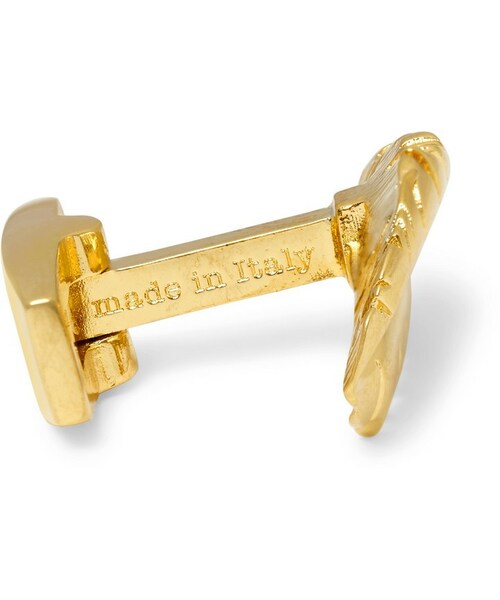 Alexander McQueen（アレキサンダーマックイーン）の「Alexander McQueen Gold-Plated Feather Cufflinks（カフリンクス・メンズ・Gold・One Size）」の3枚目の写真