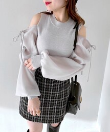 OLIVE des OLIVE | 袖異素材くしゅっとりリボンニット(ニット/セーター)