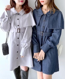 OLIVE des OLIVE | ケープ付きミニワンピース(ワンピース)