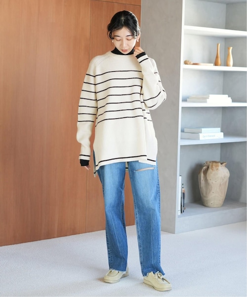 IENA(イエナ)の「ウールナイロン畦ボーダープルオーバー(その他・ナチュラル/フリー)」の3枚目の写真