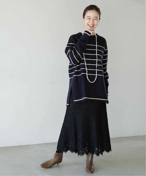 IENA(イエナ)の「ウールナイロン畦ボーダープルオーバー(その他・ナチュラル/フリー)」の10枚目の写真