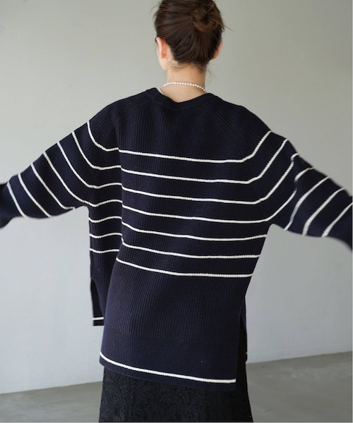 IENA(イエナ)の「ウールナイロン畦ボーダープルオーバー(その他・ナチュラル/フリー)」の9枚目の写真
