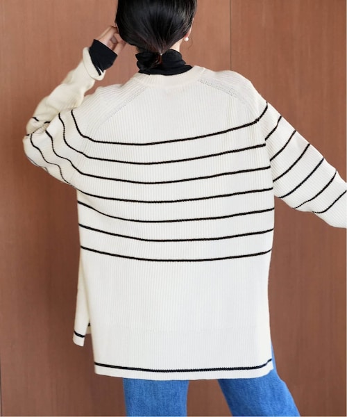 IENA(イエナ)の「ウールナイロン畦ボーダープルオーバー(その他・ナチュラル/フリー)」の6枚目の写真
