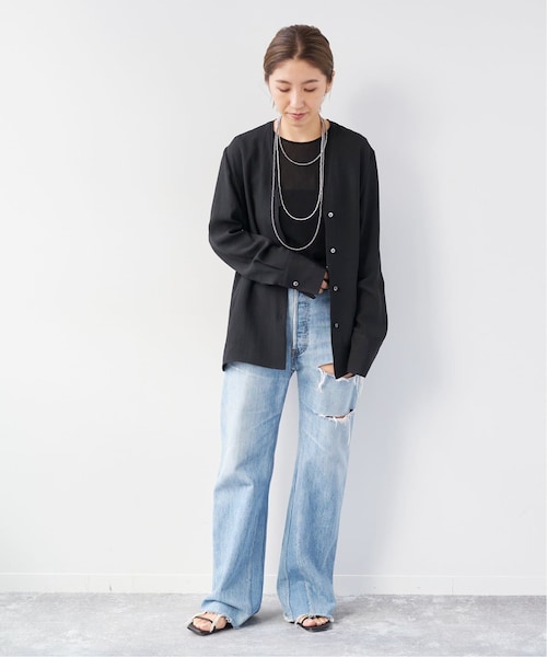 RIAM plage 24SS ノーカラーシャツ plage（プラージュ）の「《予約》【R'IAM】 ノーカラー シャツ
