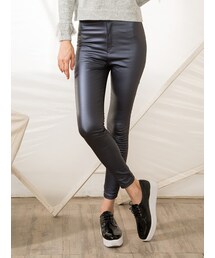Shalex | Greyish blue Leather-look Trouser(その他パンツ)