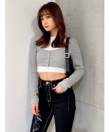 GYDA | ドッキングレイヤードカットトップス(Tシャツ/カットソー)