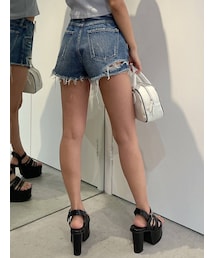 GYDA | BACK RIPPEDデニムショートパンツ(デニムパンツ)