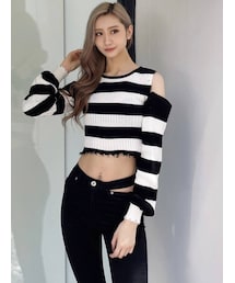 GYDA | 2WAYショルダーニットトップス(ニット/セーター)