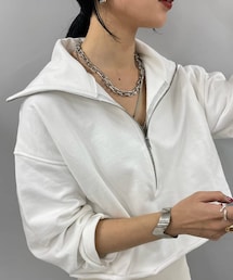 SHENERY | 【WEB限定カラー：ネイビー】ハーフZIPショートスウェット(Tシャツ/カットソー)