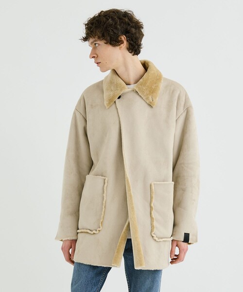 N.HOOLYWOOD(N.ハリウッド)の「FAUX SHEARLING HALF COAT(その他アウター・メンズ・GRY/BLK・38)」の2枚目の写真