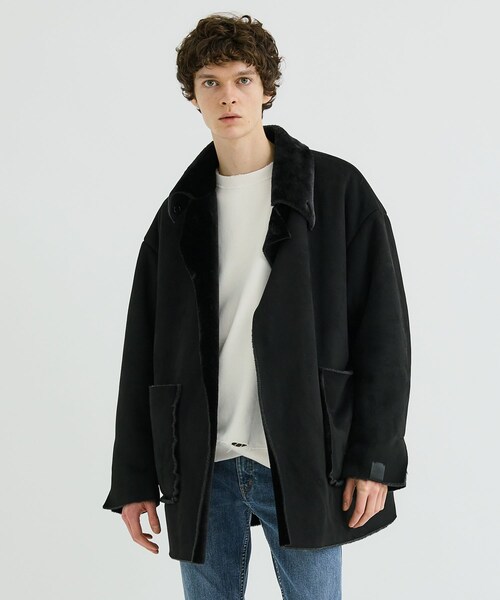 N.HOOLYWOOD(N.ハリウッド)の「FAUX SHEARLING HALF COAT(その他アウター・メンズ・GRY/BLK・38)」の1枚目の写真