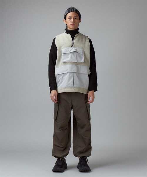 BURLAP OUTFITTER（バーラップアウトフィッター）の「Burlap Outfitter 針織刷毛拼接背心（その他・メンズ・黑色/BLACK/燕麥色/OATMEAL・黑色/BLACK/燕麥色/OATMEAL）」の10枚目の写真